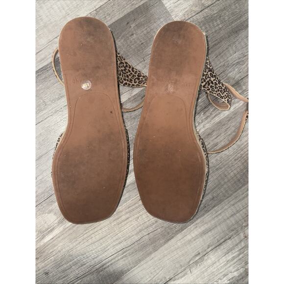 Y2K Lucky Brand Platform Wedge Sandals Leather / Suede Upper Cheetah 9.5m - Picture 8 of 8